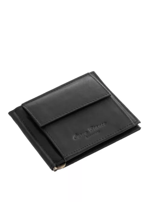 Corvo Bianco Luxury valódi bőr dollártárca MCB-D fekete