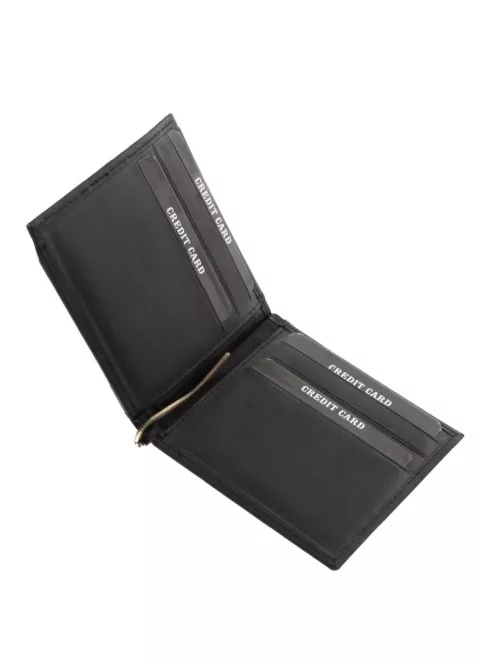 Corvo Bianco Luxury valódi bőr dollártárca MCB-D fekete