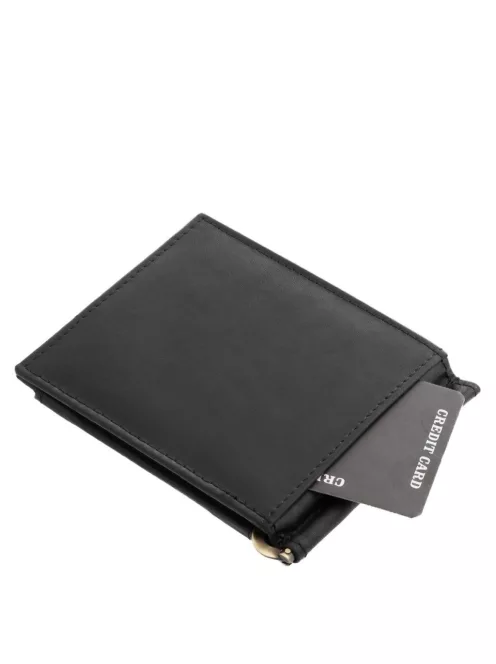 Corvo Bianco Luxury valódi bőr dollártárca MCB-D fekete