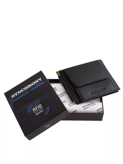 Synchrony RG91 fekete férfi dollártárca RFID védelemmel 