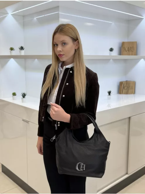 Chiara rostbőr táska K 7045 fekete virág