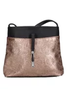Karen rostbőr táska D 099 fekete bronz virágos