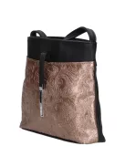 Karen rostbőr táska D 099 fekete bronz virágos