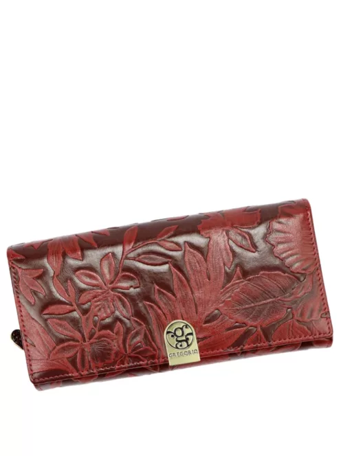 Gregorio HL122 piros bőr női pénztárca