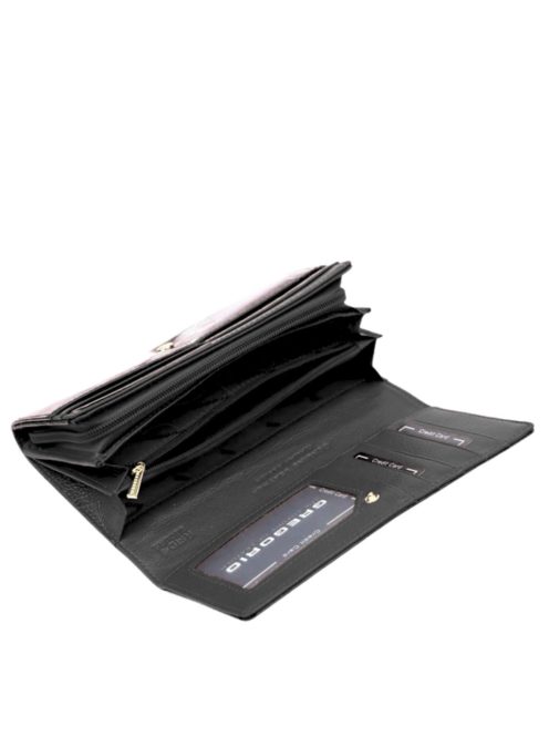 Gregorio BTS106 fekete lakk bőr pénztárca 