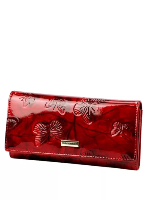Gregorio BTS100 piros lakk bőr női pénztárca