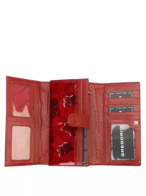 Gregorio BTS102 fekete lakk bőr pénztárca