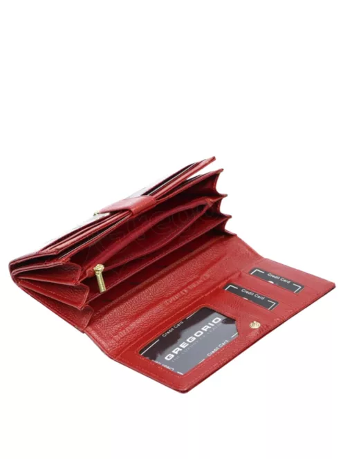 Gregorio BTS102 fekete lakk bőr pénztárca