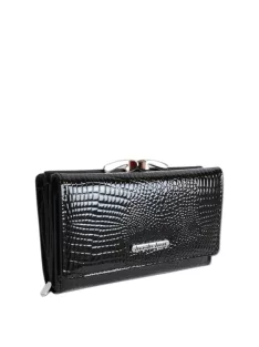 Jennifer Jones 5249 fekete lakk bőr pénztárca