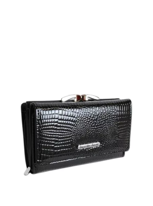Jennifer Jones 5249 fekete lakk bőr pénztárca