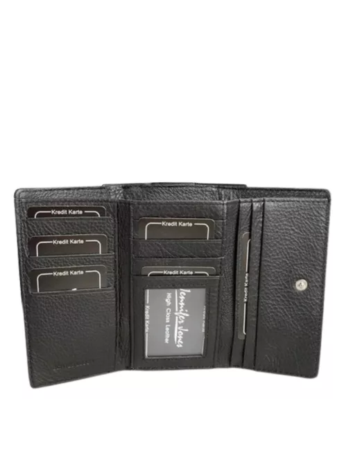 Jennifer Jones 5249 fekete lakk bőr pénztárca