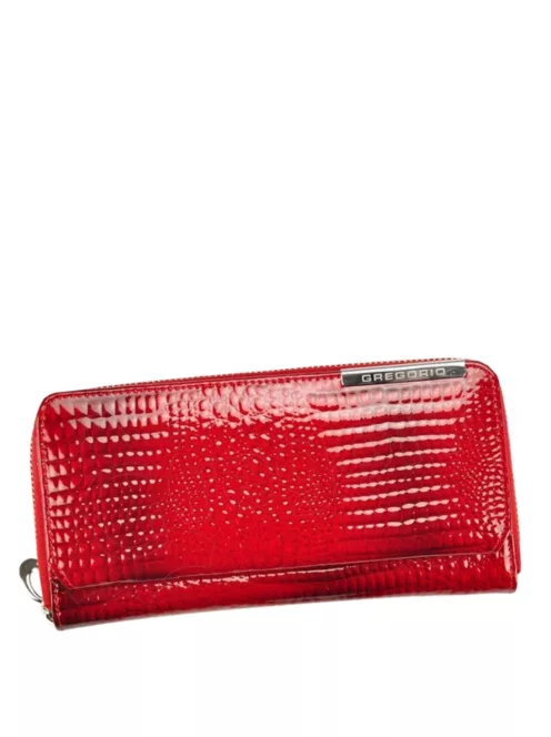 Gregorio GF111 piros lakk bőr pénztárca kártyatartóval