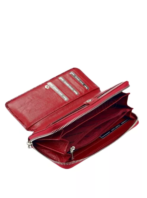 Gregorio GF111 piros lakk bőr pénztárca kártyatartóval