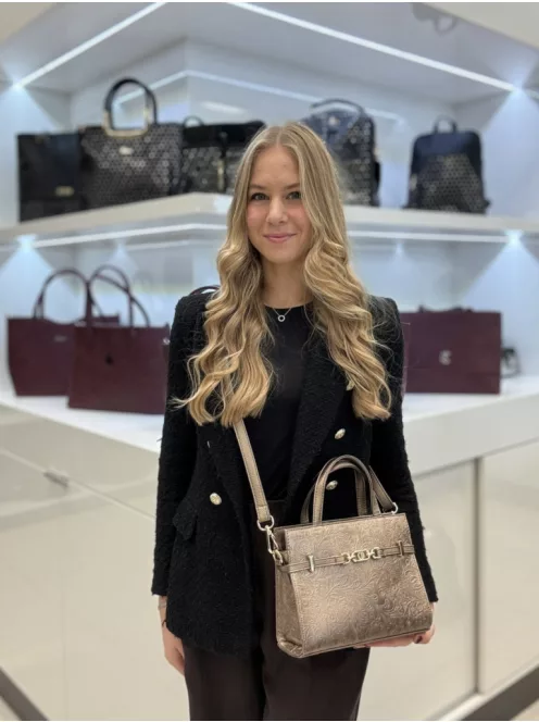 Chiara rostbőr táska K 7038 bronz virág