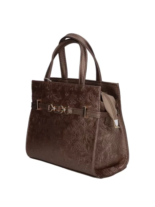 Chiara rostbőr táska K 7038 bronz virág