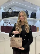 Chiara rostbőr táska K 7038 bronz virág