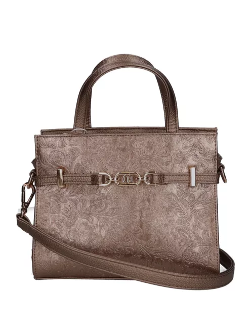 Chiara rostbőr táska K 7038 bronz virág