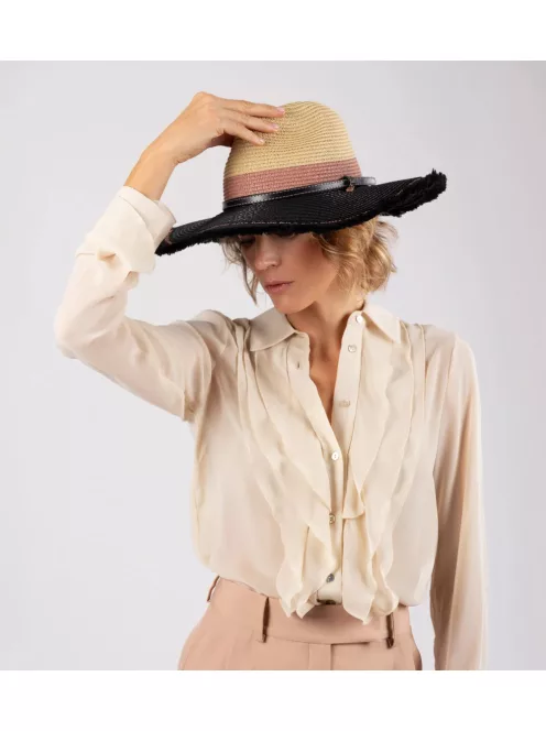 Anekke Fashion fekete-bézs női kalap