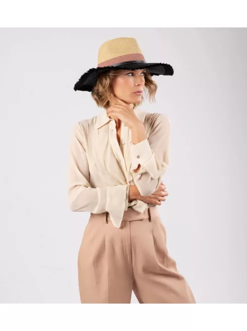 Anekke Fashion fekete-bézs női kalap