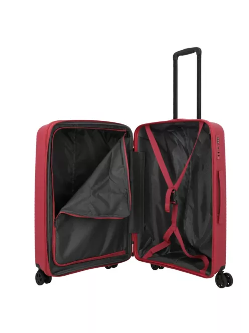 Travelite Air Striple M piros bővíthető közepes méretű bőrönd