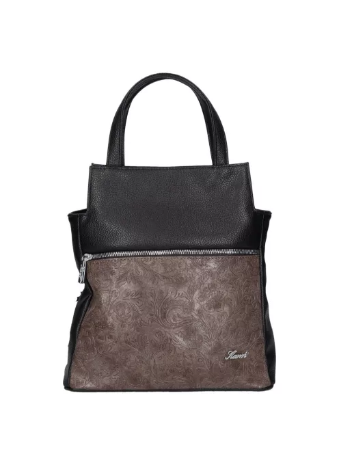 Karen 9549 fekete barna rostbőr női hátizsák