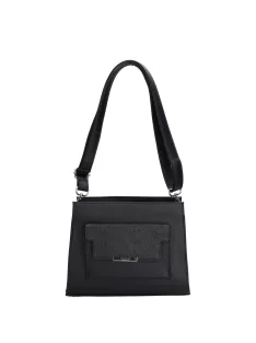 Chiara I 5064 fekete virág rostbőr női táska