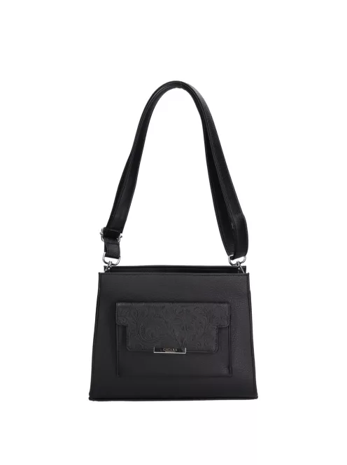 Chiara I 5064 fekete virág rostbőr női táska