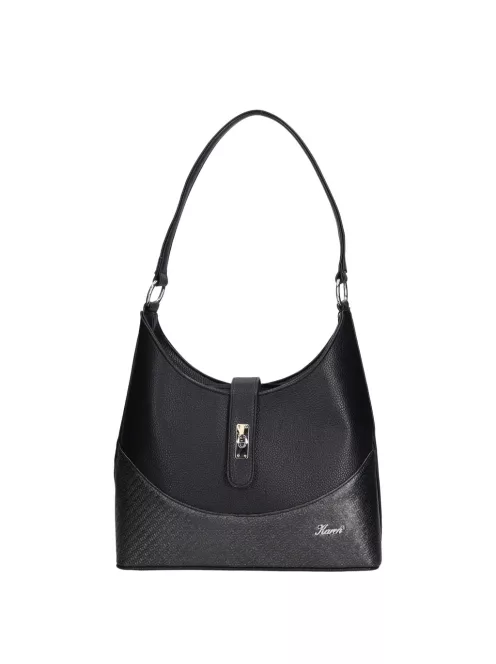 Karen D 658 fekete mintás rostbőr női táska