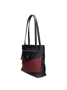 Karen 1740 fekete bordó rostbőr női táska