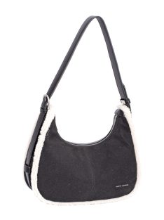 David Jones CM7754 fekete szőrme női válltáska