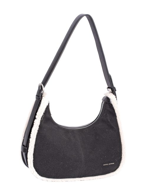 David Jones CM7754 fekete szőrme női válltáska