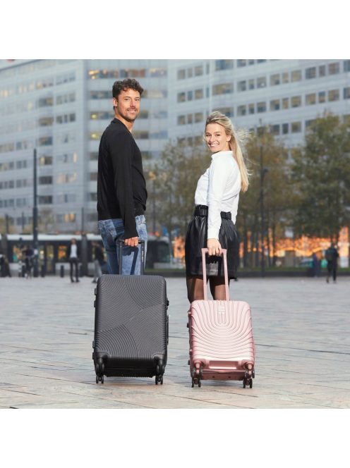 Enrico Benetti Louisville fekete 4 kerekű nagy bőrönd