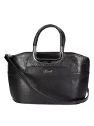 Karen 9079 bis fekete virág rostbőr táska