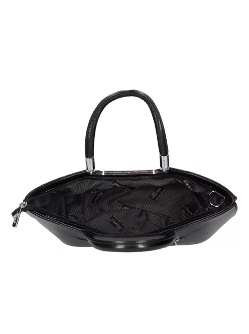 Karen 9079 bis fekete virág rostbőr táska