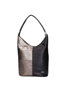 Karen 9548 fekete bronz virág rostbőr női táska