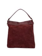 Olasz bőr 14535 bordó velúr válltáska