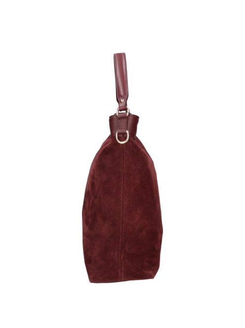 Olasz bőr 14535 bordó velúr válltáska