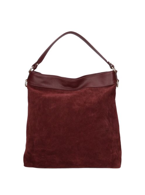 Olasz bőr 14535 bordó velúr válltáska