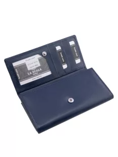   La Scala SBL155 kék hátul kártyatartós bőr női pénztárca