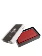 La Scala SBL155 piros hátul kártyatartós bőr női pénztárca