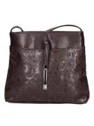Karen D 099 barna virág rostbőr táska