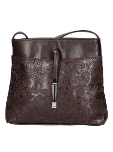 Karen D 099 barna virág rostbőr táska