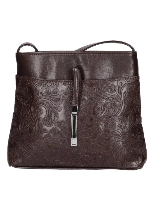 Karen D 099 barna virág rostbőr táska