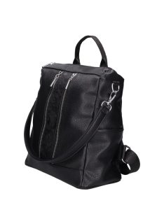 Chiara L 312 fekete virág rostbőr táska