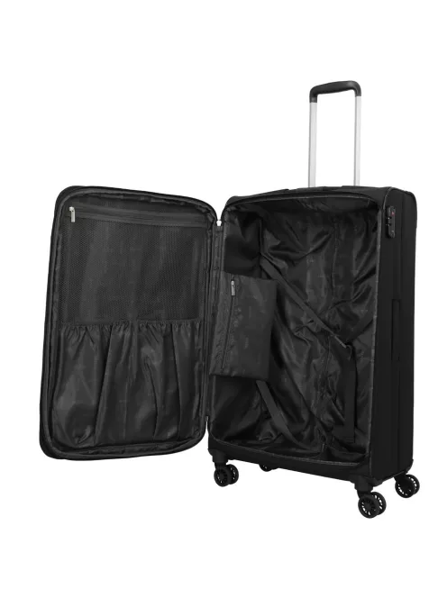 Travelite Orlando L 4w Fekete 4 kerekű nagy méretű bőrönd