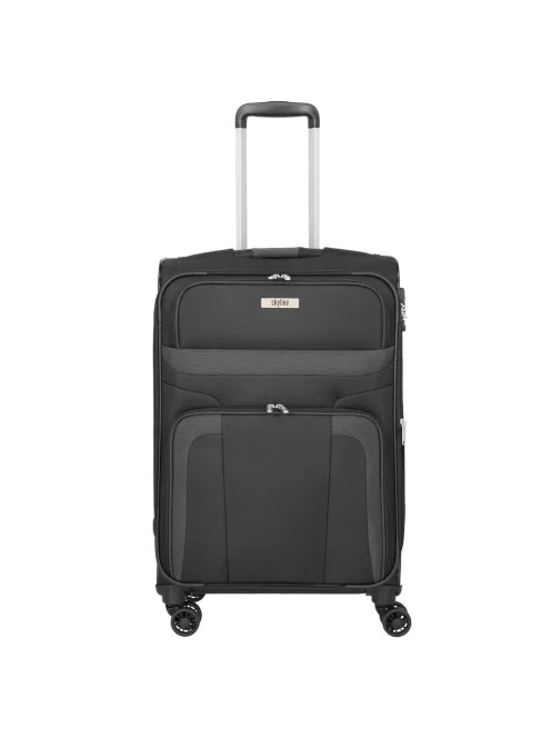 Travelite Orlando M 4w Fekete 4 kerekű közepes bőrönd