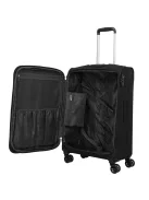 Travelite Orlando M 4w Fekete 4 kerekű közepes bőrönd