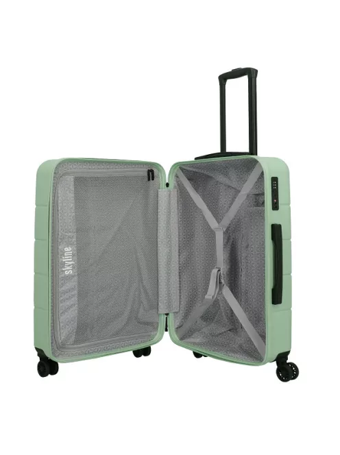 Skyline Travelite Goomera M Zöld közepes bőrönd