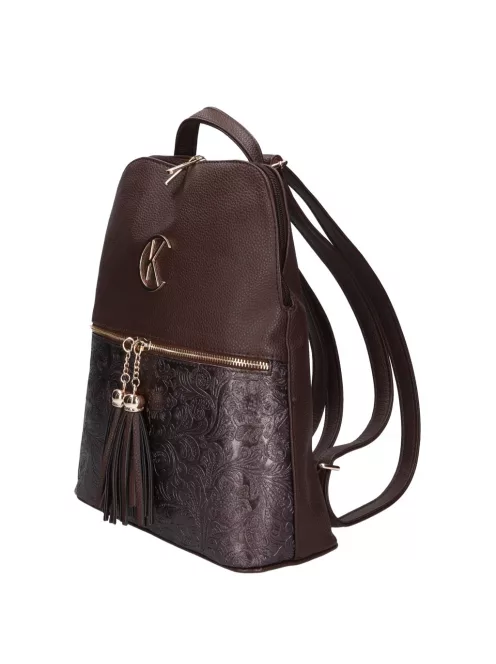 Karen D 526 bronz virág rostbőr női táska