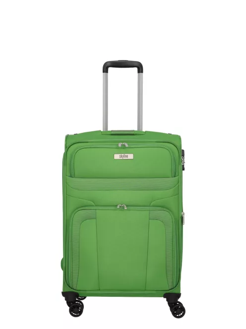 Travelite Skyline Orlando M zöld 4 kerekű bővíthető közepes bőrönd
